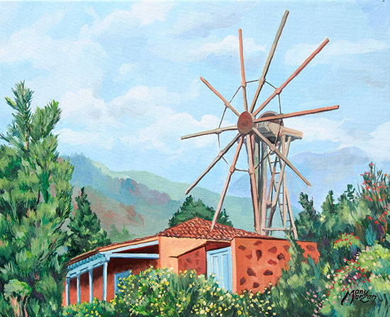 Molino en Garafia Oil Canvas Landscaping