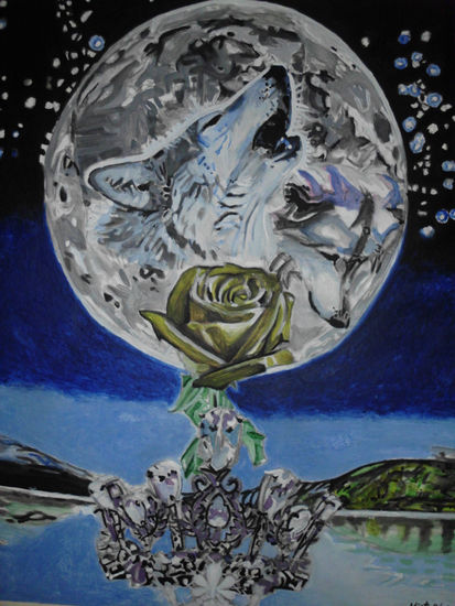 la rosa de la noche Acrylic Canvas Animals