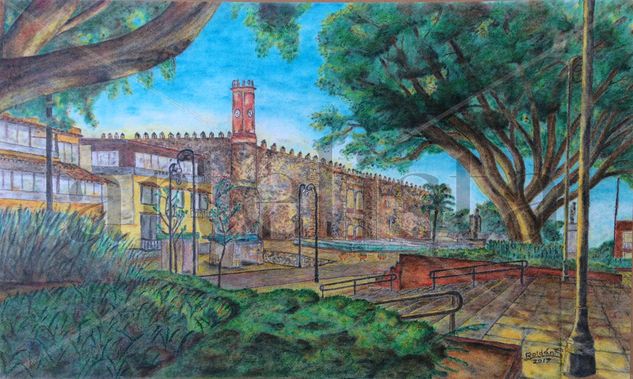 PALACIO DE CORTES, CUERNAVACA 2 Pastel Cartulina Paisaje