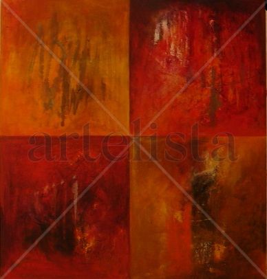 Abstracto rojo Oil Canvas Others