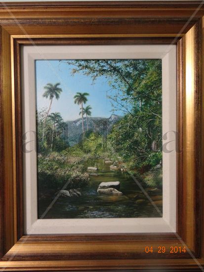 Río en Pinar del Río Oil Canvas Landscaping