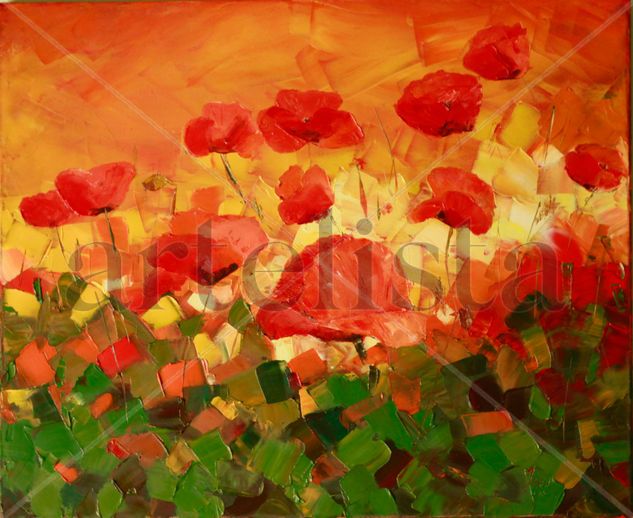 Twilight Oil Canvas Floral Painting