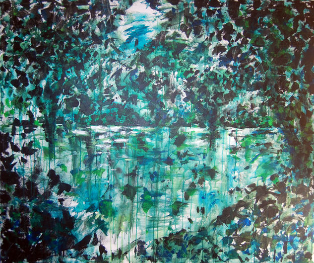 PAISAJE EN VERDE Acrylic Canvas Landscaping