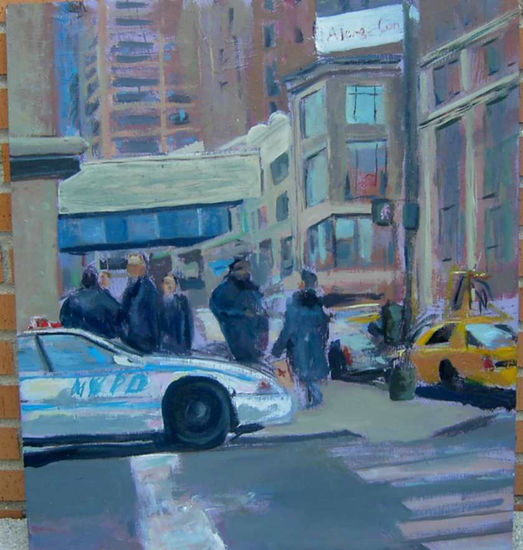 policias en NY Oil Canvas Landscaping