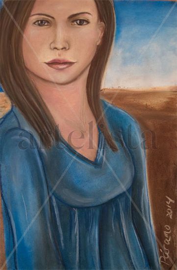 Arabian girl Pastel Paper Portrait