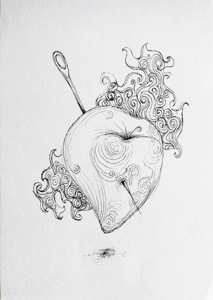 Corazón cruzado por aguja