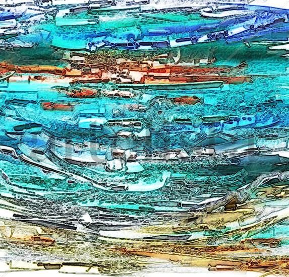 MAR 1 Mixed media Canvas Marine Painting