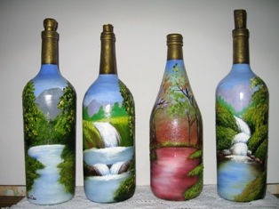 pintura al  vidrio Oil Glass Landscaping