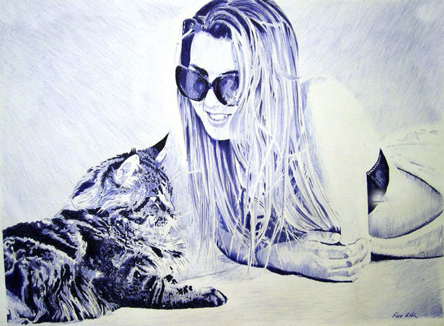 Chica con gato Tinta