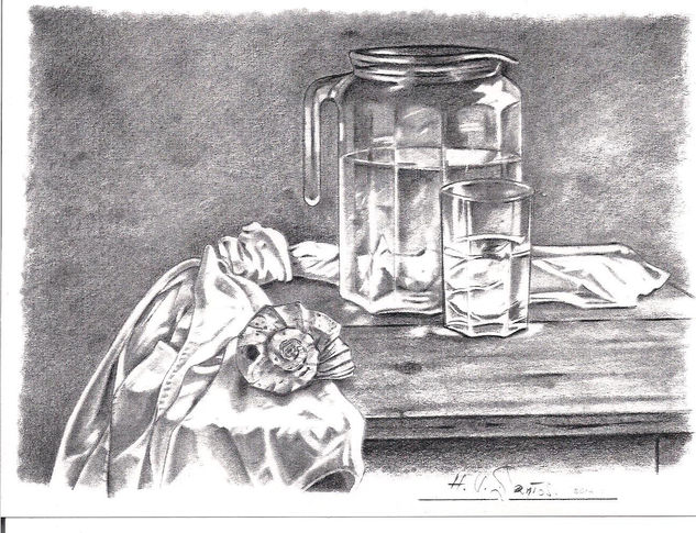 jarra con vaso. Pencil