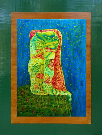 El beso Oil Textile Figure Painting