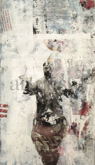 WILLY KAX Mixed media Panel Figure Painting