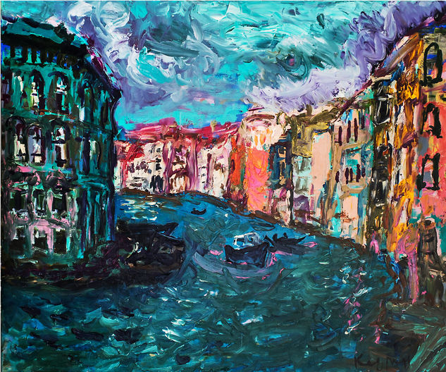 Venice. The Sun and Wind. Oil Canvas Landscaping