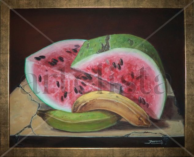 melon con bananas Acrylic Others Still Life Paintings