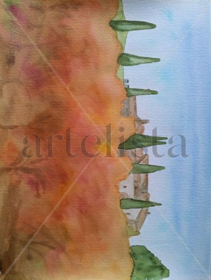 Can Girona, 2011 Watercolour Paper Landscaping