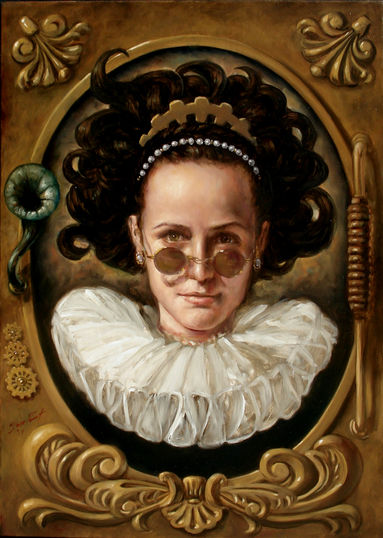 retrato de dama con...