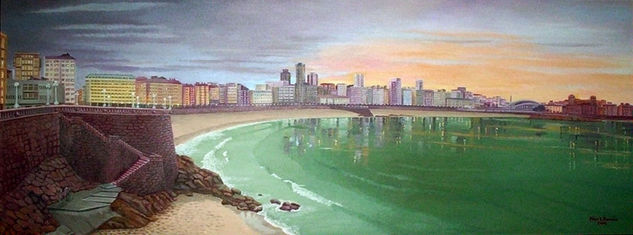 Anochecer en el Paseo Marítimo Oil Canvas