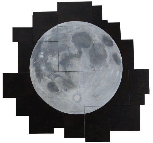 The Moon Mixed media Canvas Landscaping