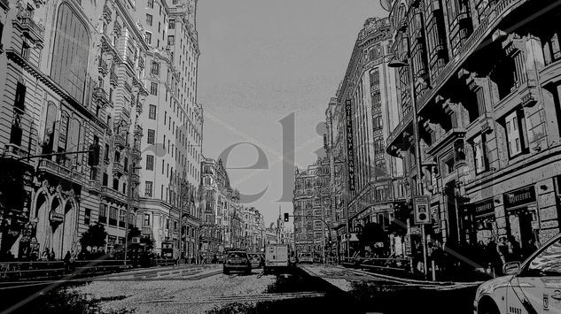 Gran Via ,black and white 