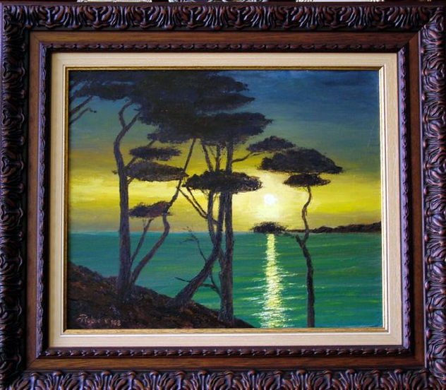 PINOS Y MAR-ATARDECER