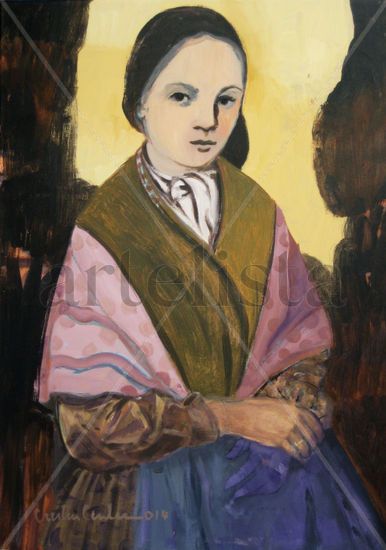 BERNADETTE SOUBIROUS Acrylic Canvas Portrait