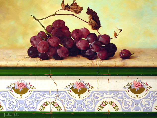 Uvas en la Repisa Oil Canvas Still Life Paintings