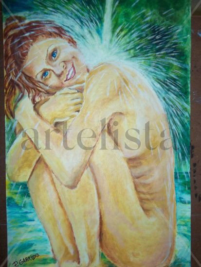 Travesura  juvenil Oil Paper Nude Paintings