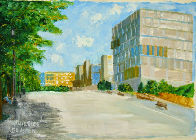 Segundo Premio Pintura Rápida Centro Cultural de Usera-Madrid. Biblioteca José del Hierro Acrylic Canvas Landscaping