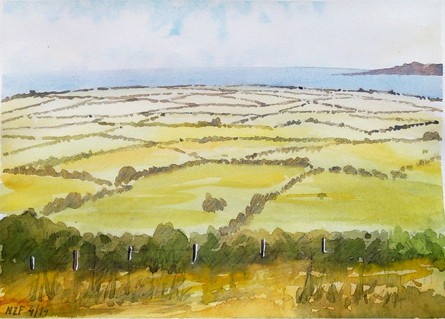 Cornish landscape Watercolour Paper Landscaping