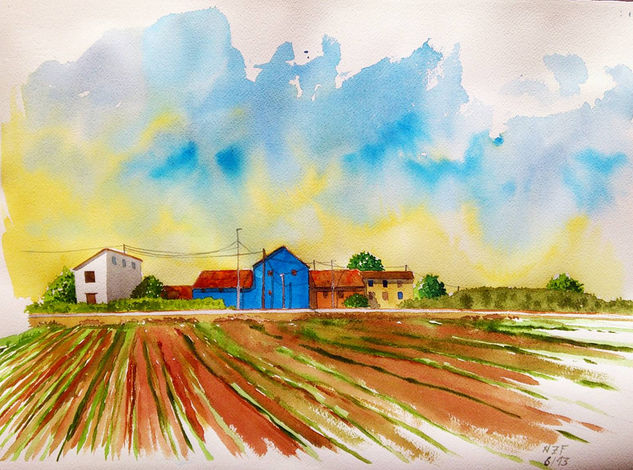 Old House in Valencia XIX Watercolour Paper Landscaping