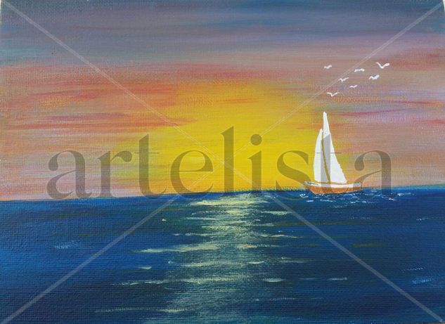 navegando en paz Acrylic Panel Marine Painting