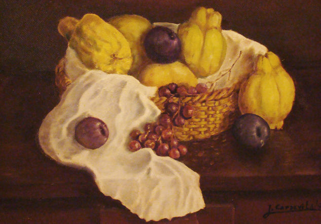 membrillos,con ciruelas Oil Panel Still Life Paintings