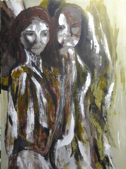 SISTERS Acrylic Canvas Figure Painting