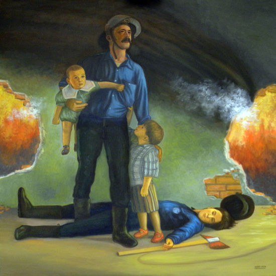 Bomberos Oil Canvas Figure Painting