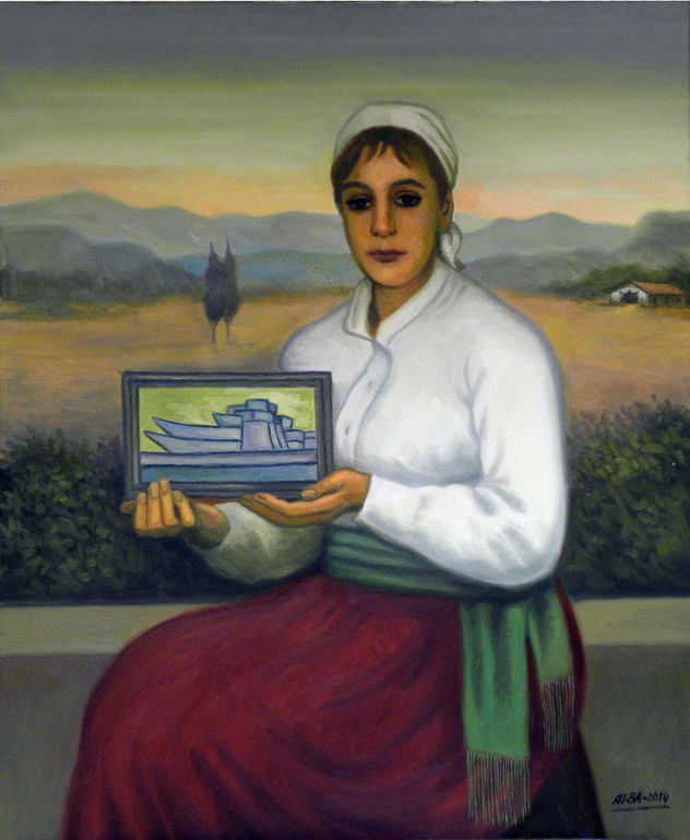 Chica vasca con el Guggenheim