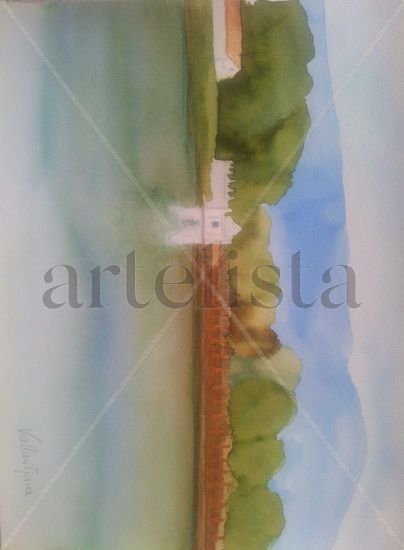 Estany de Banyoles, 2012 Watercolour Paper Landscaping