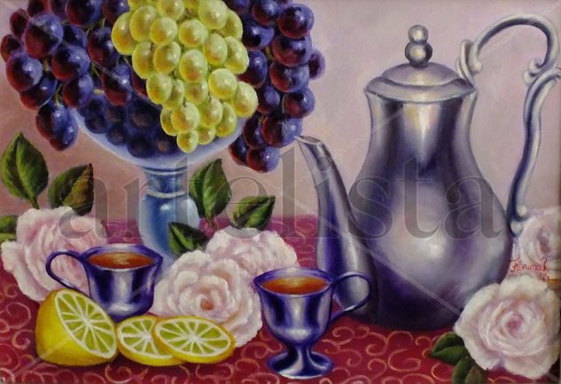 invitation to tea Oil Canvas Still Life Paintings