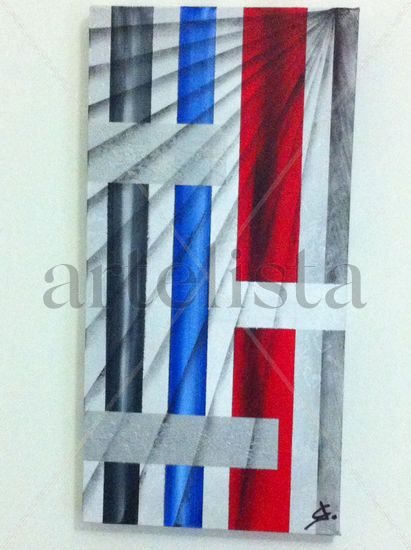 Colored Bars Acrylic Canvas Figure Painting