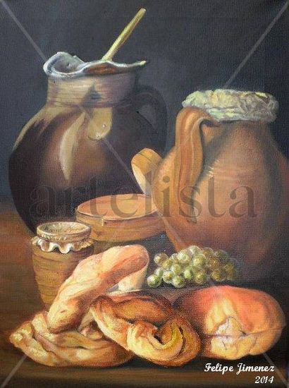 Bodegón asturiano Oil Canvas Still Life Paintings