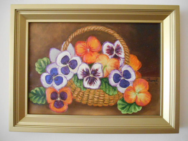 basket of pansies