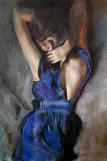 Girl in blue Óleo Lienzo Desnudos