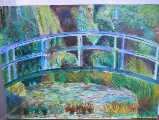 Puente japonés Oil Canvas Landscaping