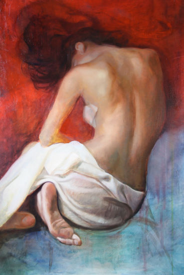 Grace in white Oil Canvas Nude Paintings