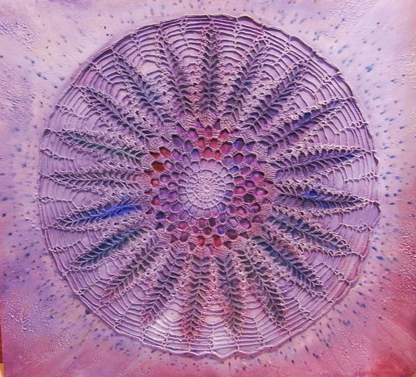 Mandala violeta Óleo Tabla Otros