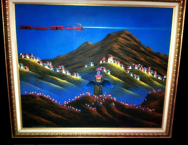 Pintura Maestro Gonzalo Endara Crow Artista Mundial Realismo Magico Obra Certificada Acrylic Canvas Landscaping