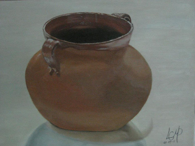 Olla de Barro. Oil Canvas Still Life Paintings