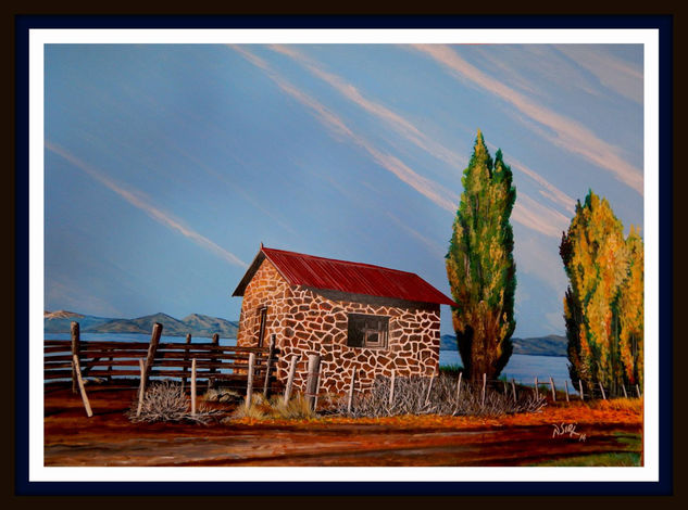 pinturas patagonia, Lago Argentino, El calafate, Patagonia Argentina Acrílico Cartulina Paisaje