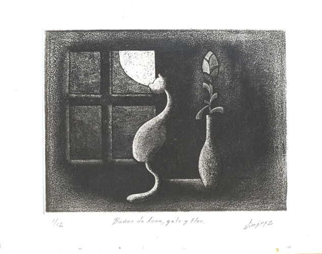 BAÑOS DE LUNA, GATO Y  FLOR 