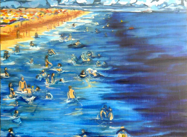 Bañistas Oil Canvas Marine Painting