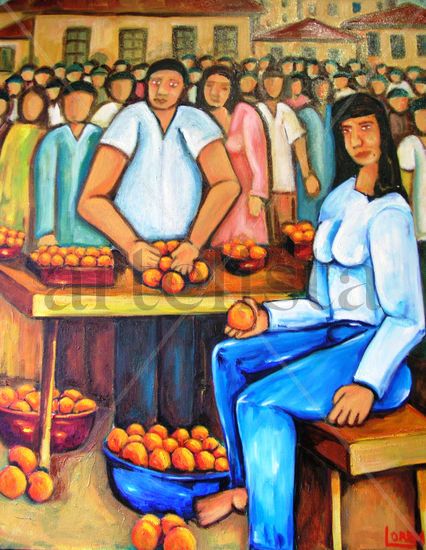 LA FRUTERA Oil Canvas Figure Painting